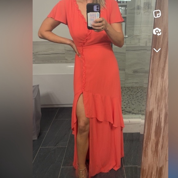 Coral “Pop the champagne” Maxi dress - Picture 2 of 7